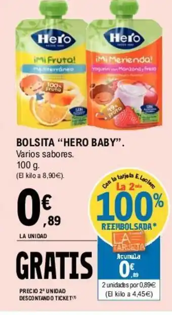 E.Leclerc Hero Baby Bolsita 100 g oferta