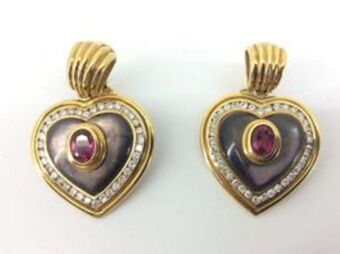 Cash Converters Pendientes oro 18k con diamante,perla,rubi oferta