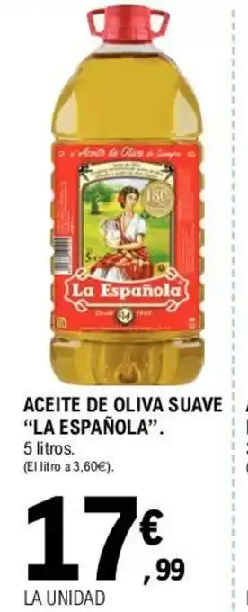 E.Leclerc La Española Aceite de Oliva Suave 5 litros oferta