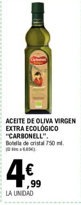 E.Leclerc Carbonell Aceite De Oliva Virgen Extra Ecológico 750 ml oferta
