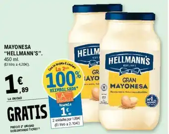 E.Leclerc Hellmann's Mayonesa 450 ml oferta
