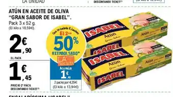 E.Leclerc Gran Sabor de Isabel Atún en Aceite De Oliva oferta