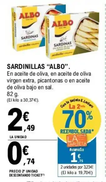 E.Leclerc Albo Sardinillas 82 g oferta