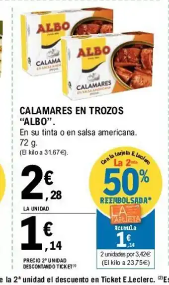 E.Leclerc Albo Calamares en trozos 72 g oferta