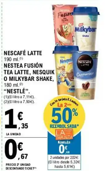 E.Leclerc Nestlè Nescafe Latte 190 ml oferta