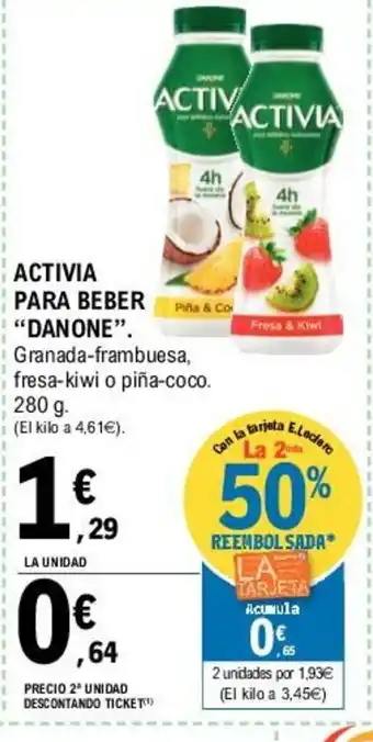E.Leclerc Danone Activia Para beber 280 g oferta