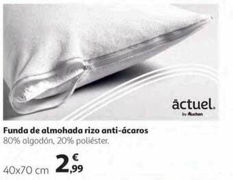 Alcampo Funda de almohada rizo antiácaros oferta