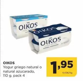 Alimerka Oikos yogur griego natural o natural azucarado pack 4 oferta