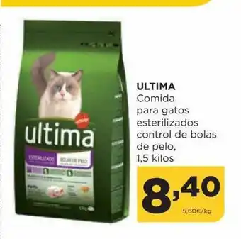 Alimerka Ultima comida para gatos esterilizados control de bolas de pelo oferta