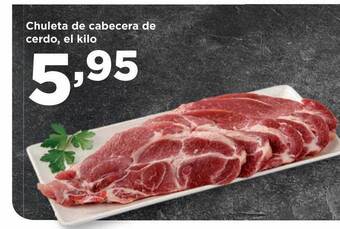 Alimerka Chuleta de cabecera de cerdo, el kilo oferta