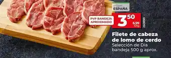 Dia Filete de cabeza de lomo de cerdo selección de dia bandeja aprox oferta