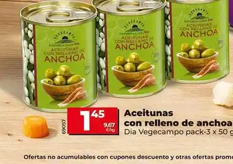 Dia Aceitunas con relleno de anchoa dia vegecampo pack-3 oferta