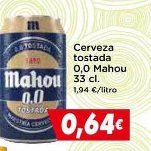 Supermercados Piedra Cerveza tostada 0,0 mahou oferta