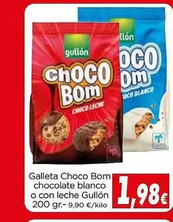 Proxi Galleta choco bom chocolate blanc o con leche gullón oferta