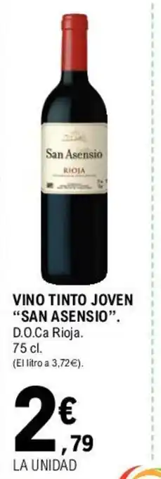 E.Leclerc San Asensio Vino Tinto Joven D.O Ca Rioja 75cl oferta