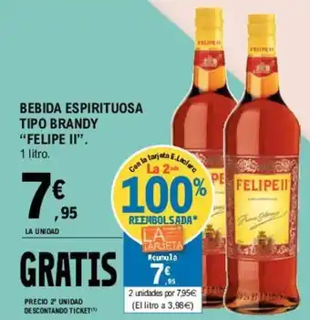 E.Leclerc Felipe II Bebida Espirituosa Tipo brandy 1 litro oferta