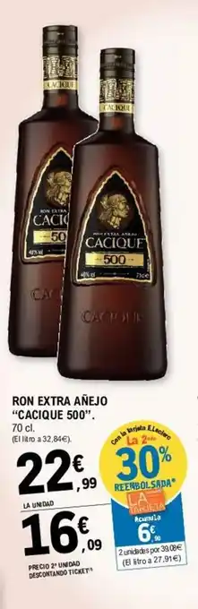 E.Leclerc Cacique 500 Ron Extra Añejo 70cl oferta