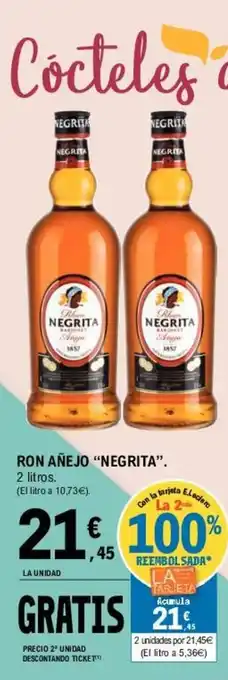 E.Leclerc Negrita Ron Añejo 2 litros oferta