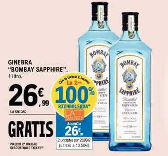 E.Leclerc Bombay Sapphire Ginebra 1 litro oferta