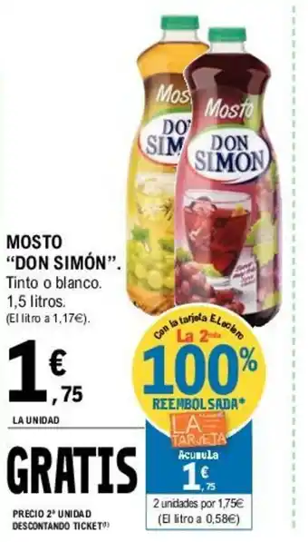 E.Leclerc Don Simón Mosto Tinto o blanco 1,5 litros oferta