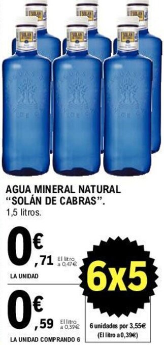 E.Leclerc Solán De Cabras Agua Mineral Natural oferta