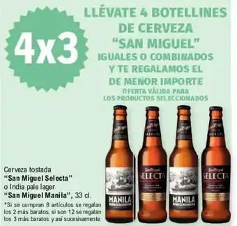 E.Leclerc San Miguel Llèvante 4 Botellines De Cerveza oferta