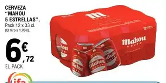E.Leclerc Mahou 5 Estrellas Cerveza oferta