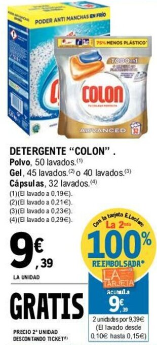 E.Leclerc Colon Detergente oferta