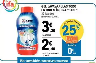 E.Leclerc Sabe Gel Lavavajillas En Uno Máquina oferta