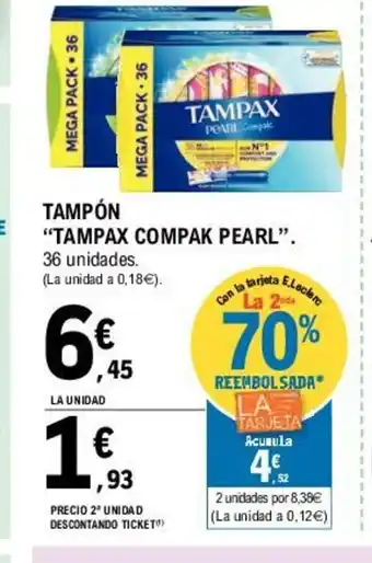 E.Leclerc Tampax Compak Pearl Tampón oferta