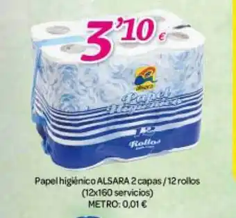 Alsara Supermercados Papel higiénico alsara 2 capas - 12 rollos oferta