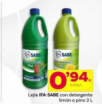 Supermercados Dani Lejía ifa-sabe con detergente limón o pino oferta