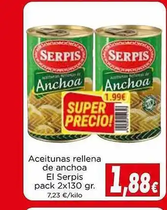 Proxi Aceitunas rellena de anchoa el serpis pack 2 oferta