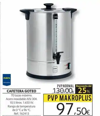 Makro Makro professional cafetera goteo oferta