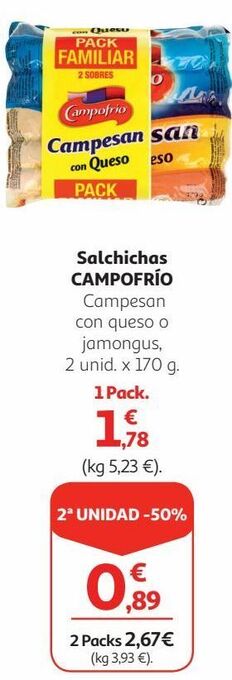 Alcampo Salchichas campofrío oferta