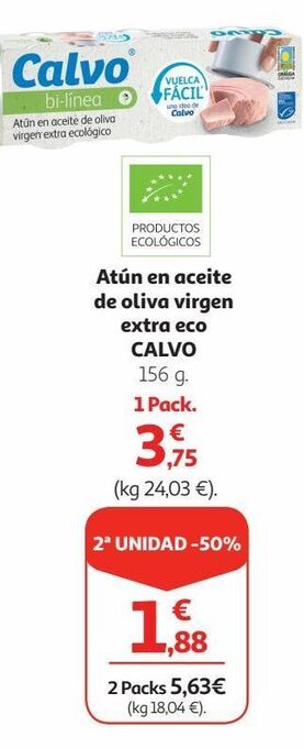 Alcampo Atún en aceite de oliva calvo oferta