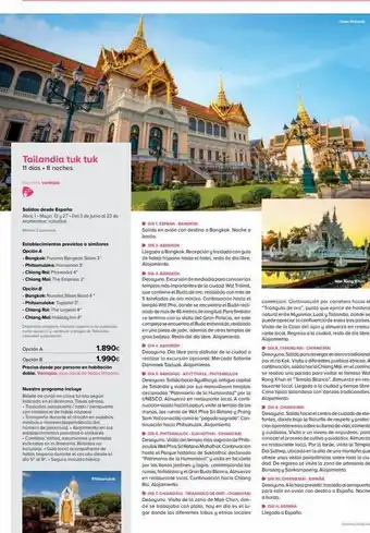 Viajes El Corte Inglés 11 11 tailandia tuk tuk 11 días. 8 noches nuestras ventajas salidas desde españa abril: 1.mayo: 13 y 27. del 3 de junio oferta