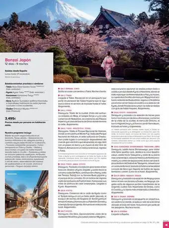 Viajes El Corte Inglés Banzai japón 12 días • 9 noches salidas desde españa lunes hasta 27 noviembre. mini 2 persones establecimientos previstos oferta