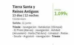 Viajes El Corte Inglés Tierra santa y reinos antiguos 13 dias | 12 noches oosterdam desde 1.099€ salida: 11 junio trieste - navegación - katakol oferta