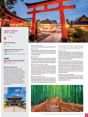 Viajes El Corte Inglés Japón clásico 9 días. 6 noches nuestros ventajas salidas desde españa lunes mini 1 persona establecimientos previstos o s oferta