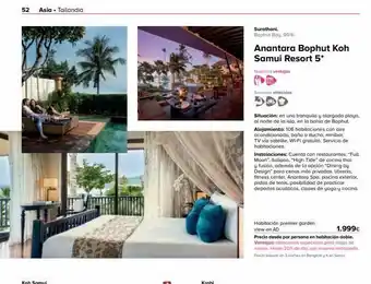 Viajes El Corte Inglés 52 asia. tailandia surathani. bophut bay, 99/6. anantara bophut koh samui resort 5* nuestras ventajas 16 servicios ofrec oferta