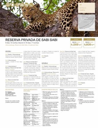 Viajes El Corte Inglés B00600 reserva privada de sabi sabi 9 días / 6 noches (opción 2: 10 días / 7 noches) johannesburgo, reserva de sabi sabi y oferta