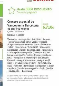 Viajes El Corte Inglés Cruceros vancouver oferta