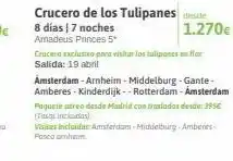 Viajes El Corte Inglés Crucero de los tulipanes desde 1.270€ 8 días | 7 noches amadeus princes 5* crucero exclusivo para visitar los tulipanes en oferta