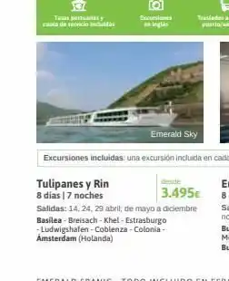 Viajes El Corte Inglés Taxas portuarias y cuota de servicio incluidas tulipanes y rin 8 días | 7 noches excursiones desde 3.495€ salidas: 14, oferta
