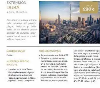 Viajes El Corte Inglés Extensión dubái 4 diss / 3 noches nos ofrece el paisaje urbano más moderno del planeta playas desiertos y bellos oasis. en oferta