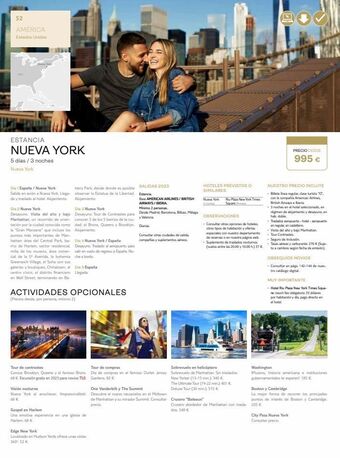 Viajes El Corte Inglés 52 américa estados unidos estancia nueva york 5 días / 3 noches nueva york salidas 2023 estancia. base american airlin oferta