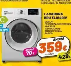 Expert Ahorro 70€ lavadora bru el9140iv -display programación diferida -inverter -15 programas añadir prenda -rápido ahora 35 oferta