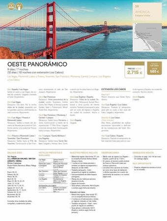 Viajes El Corte Inglés Oeste panorámico 9 días / 7 noches (12 días / 10 noches con extensión los cabos) las vegas, mammoth lakes o fresno, yosemi oferta