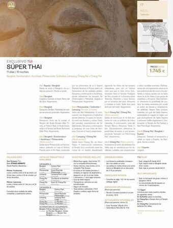 Viajes El Corte Inglés (11) exclusivo tui súper thai 11 días / 8 noches bangkok, kanchanaburi, ayutthaya, phitsanuloke, sukhothai, lampang, chia oferta